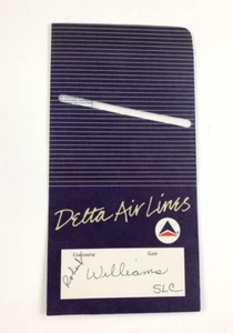 Vintage Delta Air Lines Ticket Jacket. June 1987. Blue. Alamo Rent-a-Car Ad. - Picture 1 of 5