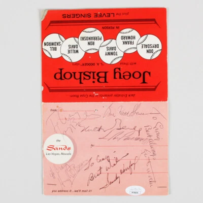 Joey Bishop Signed Promo Ad w/ Others Incl. Sandy Koufax - COA JSA - Image 1 of 4