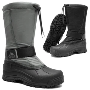 Men Snow Boots Waterproof Mid-Calf Fur Lined Insulated Winter Ski Snow Boots US - Picture 1 of 14