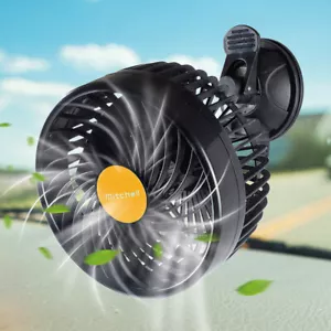 Strong Wind Mini Car Fan Cooler 12/24V Electric Car Circulator Adjustable Sucker - Picture 1 of 18