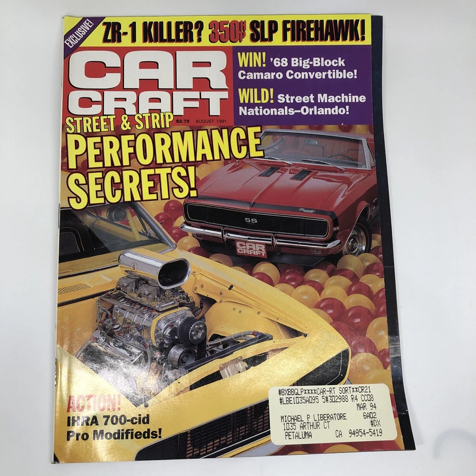 Car Craft Magazine August 1991 Street & Strip Performance Secrets - Image 1 of 4