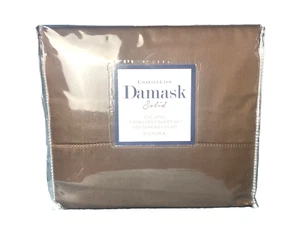 Charter Club 100% Supima Cotton 550 TC Sheet Set Brown Cal-King Extra Deep $235 - Picture 1 of 6
