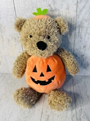 Carters Pumpkin Teddy Bear Baby 10" Halloween Shaggy 2015 Stuffed Animal Plush - Image 1 of 4