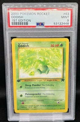 2000 POKEMON ROCKET #63 ODDISH 1ST EDITION - PSA 9 MINT - LOW POP / WOTC - Image 1 of 2