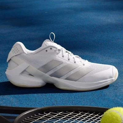 Talla 8.5 - ZAPATOS TENIS ADIDAS ADIZERO UBERSONIC 5 MUJER, Blanco/Plateado Foto 1 de 4