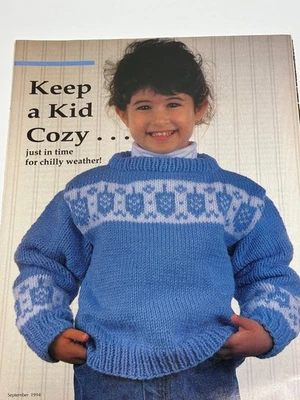 Child's Knit Sweater Knitting Pattern Dreidel Chart 3 Sizes Pages from Book - Image 1 of 3