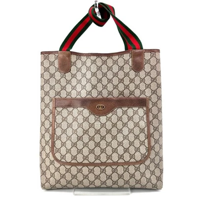 Vintage Gucci Sherry Line Tote Bag  PVC Leather Brown Authentic - Image 1 of 4