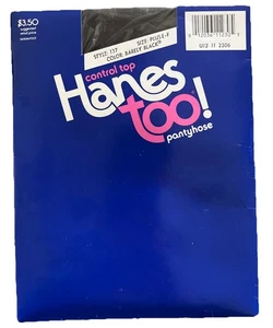Hanes Too Strumpfhose Control Top Sandalfoot Sty 137 EF kaum schwarz PLUS E-F NOS - Bild 1 von 10