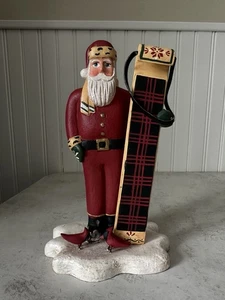 Randy Tate Santa slitta Tobbogan Midwest Cannon Falls firmata arte popolare ritirata 8,5" - Foto 1 di 12