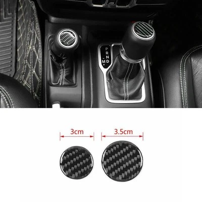 For Jeep Wrangler JL 18-21 Real Carbon Fiber Center Gear Shift Lever Knob Cover Foto 1 de 3