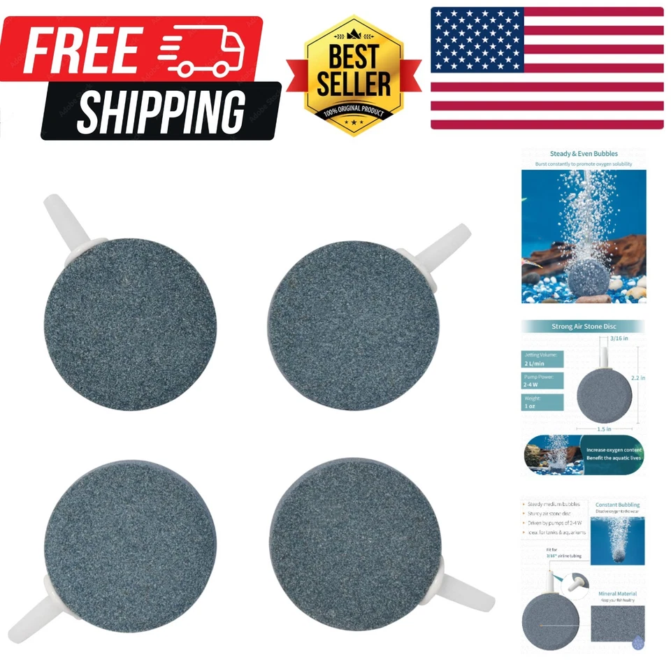 Pawfly 1.6 Inch Air Stone Bubble for Aquarium Fish Tank Hydroponics Pump Ceramic