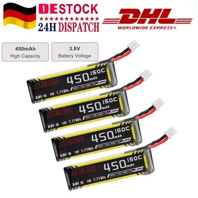 4 Stücke Akku 1S HV 3,8V 450mAH 150C JST Stecker für Tinyhawk und Microflieger - Bild 1 von 4