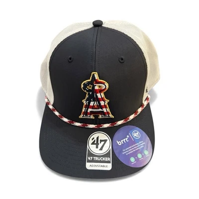 Los Angeles Angels Flag Fill Rope 47 Trucker Adjustable Hat Men's Baseball Cap - Image 1 of 4