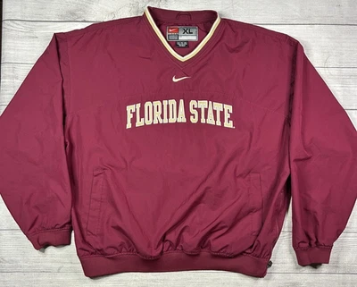 Chaqueta de Colección Florida State Para Hombres XL Nike Center Swoosh Rompevientos Pullover Años 90 Foto 1 de 4