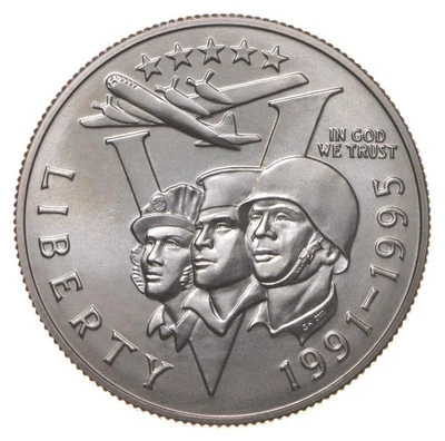 1993 Unc WWII World War 2 1991-1995 Commemorative Half Dollar *1880 - Image 1 of 3
