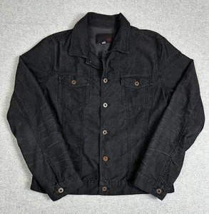 Chaqueta AG Adriano Goldschmied Para Hombre Grande Negra Denim Camionero Algodón Hecha en EE. UU. - Imagen 1 de 9