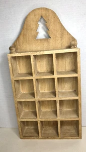 Holz Schmuck Regal Schnick Schnack Miniaturen Wand Display Kiefer Baum Ausschnitt EUC - Bild 1 von 15