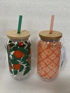 Juego de 2 vasos Becky G & Alejandra 20 onzas acrílico con forma de lata naranja y azulejo - Imagen 1 de 22