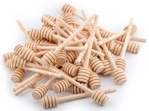 100-Pack 6" Wooden Honey Dippers for Jars, Drizzle & Dispense Honey Easily ~ - Picture 1 of 7