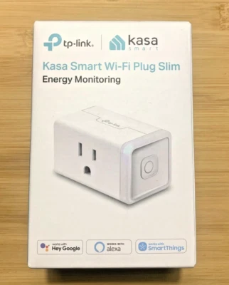 TP-Link Kasa Smart Wi-Fi штепсельная вилка тонкий с мониторингом энергии - белый KP115 совершенно новый - Изображение 1 из 2
