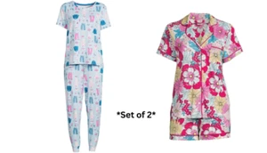 Secret Treasures Womens Shirt & Joggers/Short Pajama 2pc Set SZ 2X(18-20) Lot 2 - Picture 1 of 9