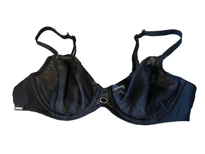 Chantelle Parisian Allure Plunge Underwire Unlined Black Bra Sz US 34B - Image 1 of 4