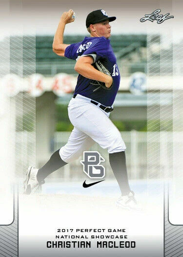 CHRISTIAN MACLEOD 2017 LEAF "1ST EVER PRINTED" PERFECT GAME ROOKIE CARD #050!  - Image 1 of 1