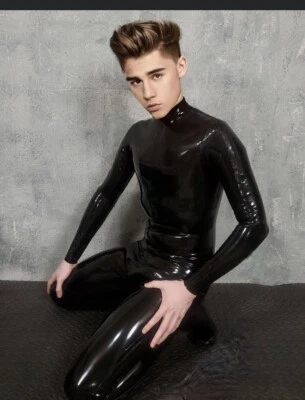 Latex Rubber Herren Catsuit Overall Handmade 3-Wege-Zipper Gay Fetish Pride Gear - Bild 1 von 4