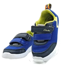 Clarks Shoes Sneakers "Kids Boys Size 6.5 W "Blue Athletic Trainers Hook & Loop - Picture 1 of 11