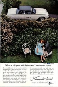 PRINT AD 1963 Ford Thunderbird What to Tell Your Wife 6.5 x 10 - Picture 1 of 3