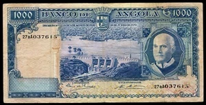 PORTUGUESE ANGOLA 1000 ESCUDOS 10/06/ 1970 AMERICO TOMAS P98 #N83# - Picture 1 of 2