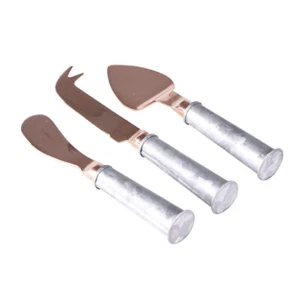 3pc Wilkie Brothers Galvanised Pate Spreader/Cheese Knife/Knives Set Rose Gold - Picture 1 of 1