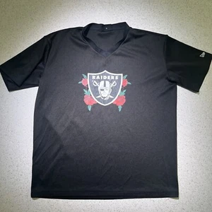 Raiders US XL New Era Heavy Cotton Black Rose Pattern VGC - Picture 1 of 7