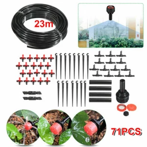 71 Pezzi Micro Goccia Sistema Irrigazione Tubo Kit Set Fai da Te Piante Fiori Irrigazione Giardino - Foto 1 di 7