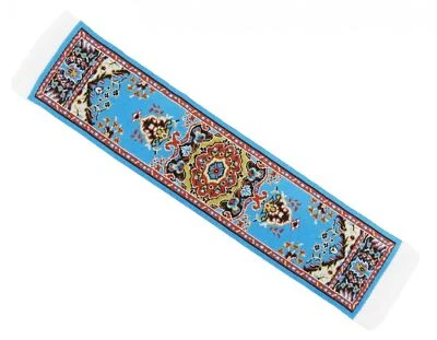 Casa Delle Bambole Turchese Turco Tessuta Tappeto Runner Miniatura 1:12 Scala - Immagine 1 di 4