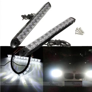 2x12 LED Blanco Flexible Coche DRL Luz de Carrera Diurna Conducción Luz Antiniebla Lámpara #JP - Imagen 1 de 1