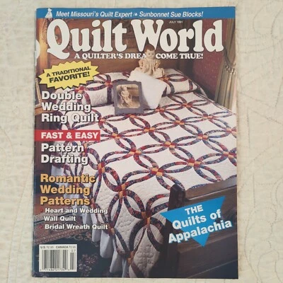 Quilt World Magazine July 1991 Rare Vtq Quilting Patterns Applique & Pieced - Image 1 of 4