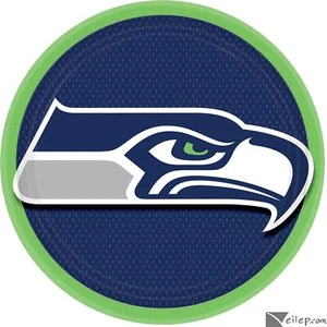 Platos de cena redondos de papel de fútbol americano de 9" para fiesta de Seattle Seahawks amscan, 8 quilates, Na... - Imagen 1 de 1