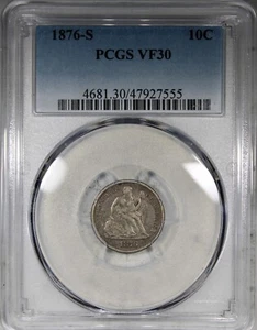 1876-S Seated Dime PCGS VF20 Crusty Type Coin - Picture 1 of 2
