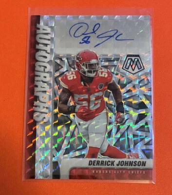 Derrick Johnson Auto Prizm - 2021 Panini Mosaic NFL Football Insert Card #A-DJ - Image 1 of 2