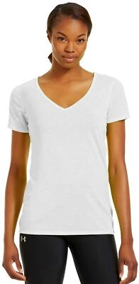 Camiseta para correr Under Armour Burnout para mujer talla PEQUEÑA 1235851 100 blanca nueva con etiquetas   Foto 1 de 2