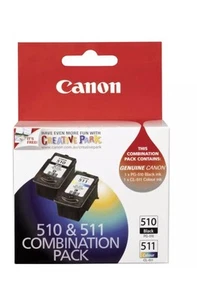 2x Genuine Canon Ink Cartridges PG-510+CL-511 For MP240,MP250,MP270,MP495,MX350 - Picture 1 of 2