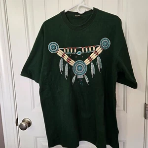 Vintage Green Native American Dreamcatcher Graphic T Shirt Single Stitch Size XL - Picture 1 of 4