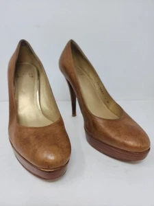 Stuart Weitzman Platswoon Womens 7 Tan Brown Leather Pumps Heels Stiletto - Picture 1 of 11