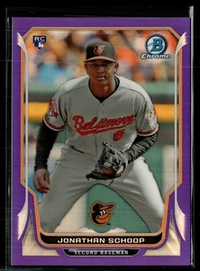 2014 BOWMAN CHROME PURPLE ROOKIE /150 JONATHAN SCHOOP ORIOLES - Picture 1 of 1