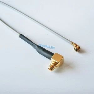 MMCX male right angle to IPX U.FL female 1.13 cable jumper pigtail 8inch Gray - Picture 1 of 4