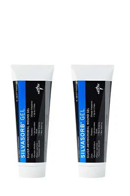 2 TUBES Medline SilvaSorb Gel Silver Hydrogel Wound Dressing .25 oz, MSC93025EP - Image 1 of 2
