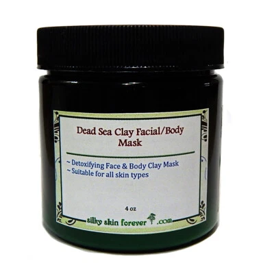 DEAD SEA CLAY MUD POWDER FACIAL BODY MASK DETOXIFY ACNE DEEP CLEANSING + BRUSH - Image 1 of 2