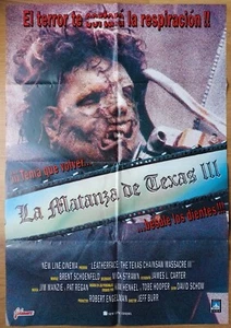 Leatherface: Texas Chainsaw Massacre III ORIGINAL Spanish '91 POSTER unique art - Picture 1 of 1