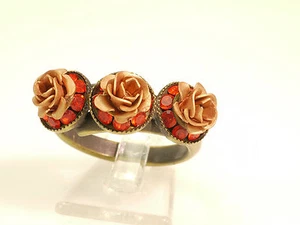 Rosa Templin Ring 3 Rosen Cognac Grosse 56 - Bild 1 von 1